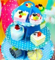 Cardboard cupcake stand in light blue 