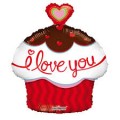 I Love You Balloon Cupcake With Heart Shape