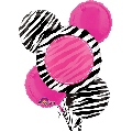 Zebra Party Bouquet Of Balloons Personalized